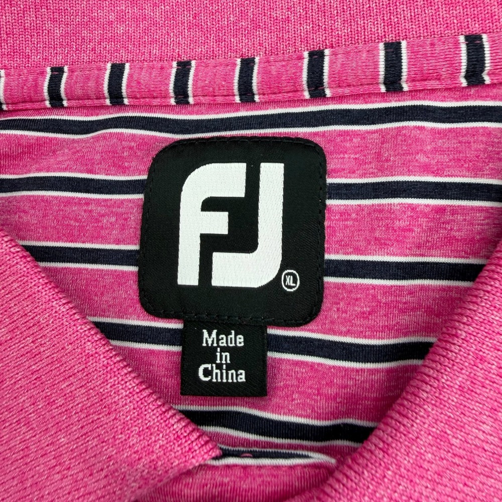 FootJoy FJ Polo Shirt Mens Extra Large Striped GSC Golf Performance Stretch - Picture 2 of 10